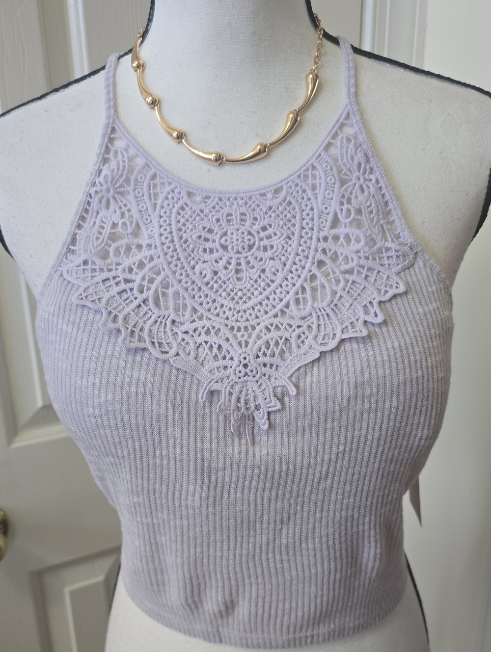 SO BRAND WOMEN'S JUNIOR SIZE LAVENDER LACY SUMMER TANK TOP SIZE LARGE